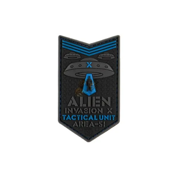 JTG Alien Invasion X-Files Rubber Patch in Blau
