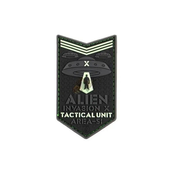 JTG Alien Invasion X-Files Rubber Patch in Grün
