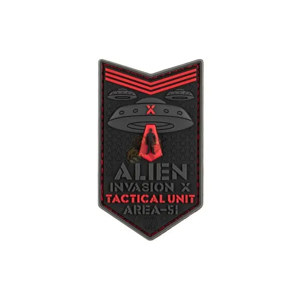 JTG Alien Invasion X-Files Rubber Patch in Rot