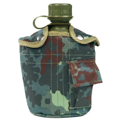 Feldflasche 1 Liter Kunststoff Inkl. Hülle - Mil-Tec