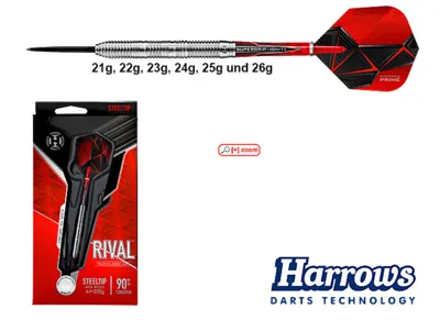 Rival 90% Tungsten - Steeltip Dartpfeile | 22g - Harrows