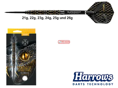 Taipan 90% Tungsten - Steeltip Dartpfeile | 22g - Harrows
