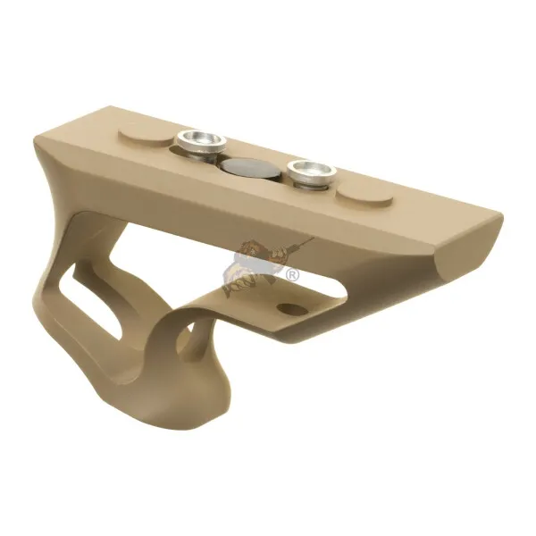 Metal CNC KeyMod Short Angled Grip · Tan / FDE