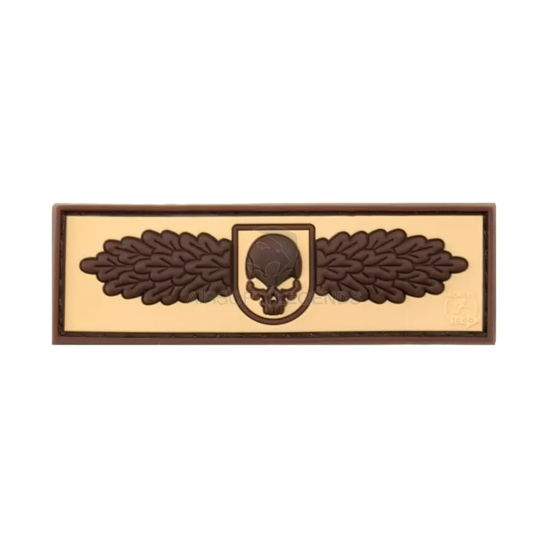 JTG Winged Skull Rubber Patch · Coyote
