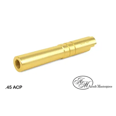 MASTERPIECE.45 ACP Golden STEEL Threaded Fix Outer Barrel for Hi-Capa 4.3