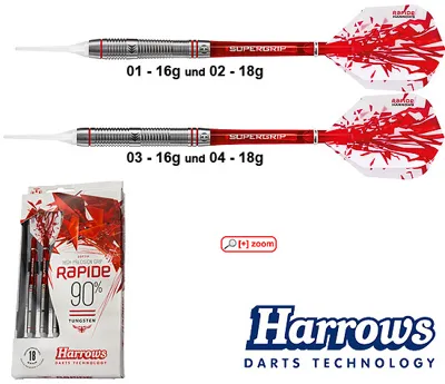 Rapide Softdarts 2-18 Gramm - Jetzt Entdecken! - Harrows
