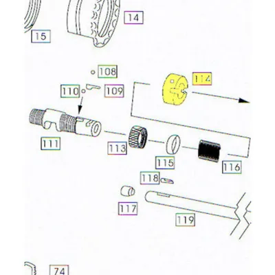 M4 Part #114 Inner Barrel Set Nut - Wei-ETech