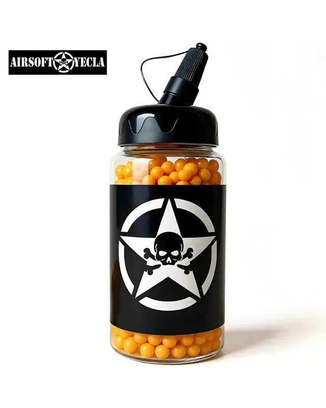 AirsoftYecla Biberón de Bolas 0.12g 2000BBs (Naranjas)