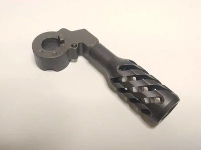VSR Twisted Steel Bolt Handle for Left-Handed Users with End Cap - Maple Leaf