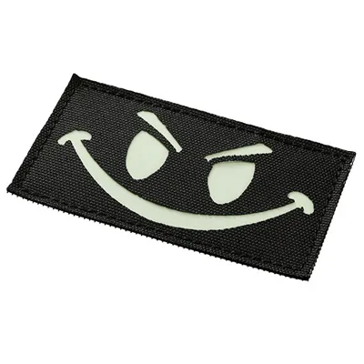 Lasercut Patch Evil Smiley, Leuchtet Im Dunkeln - 101Inc