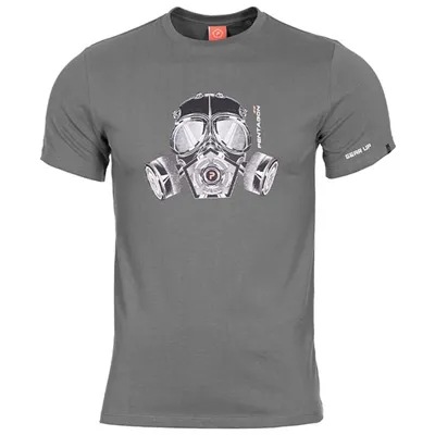 T-Shirt Ageron Gas Mask Quick Dry Wolf Grau - Pentagon