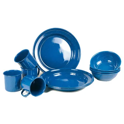 Western Essgeschirrsatz Emaille 12-TLG. Blau - Mil-Tec