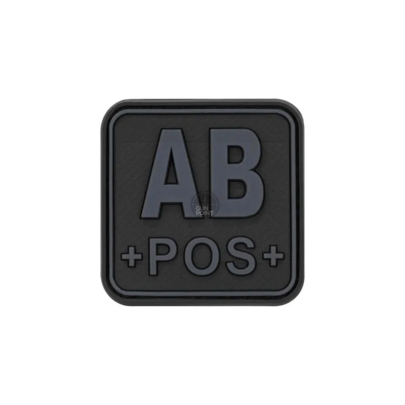 JTG Bloodtype Square Rubber Patch AB Pos-Blackops