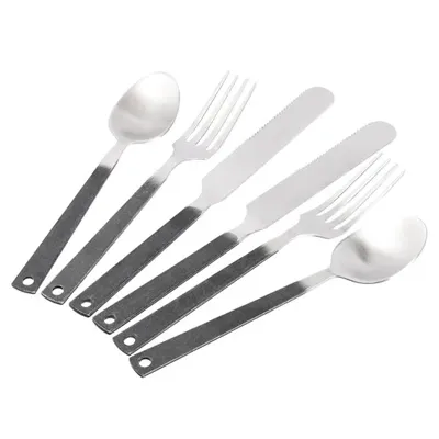 Camping Besteck Edelstahl 6-TEILIG Silbergrau - Barebones