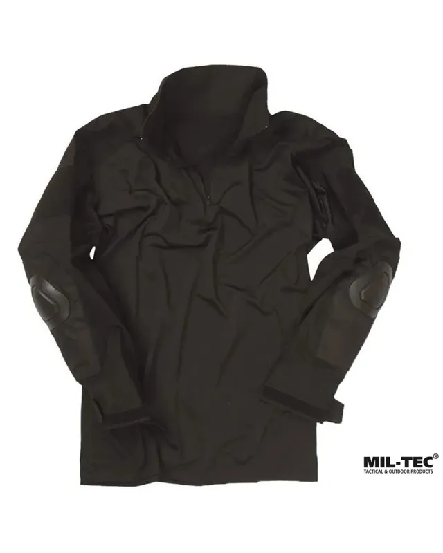 Camisa Táctica con Coderas Warrior · Negro