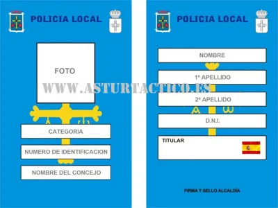 Carnè Profesional Policía Local Principado de Asturias (Nuevo)