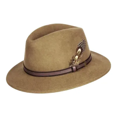 Sombrero Fedora Fieltro Unisex Camel - Oxford Blue