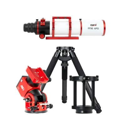 Telescopio Astronómico FF90 APO con Montura AM3N, Trípode TC40 y Extensión PE160 - ZWO