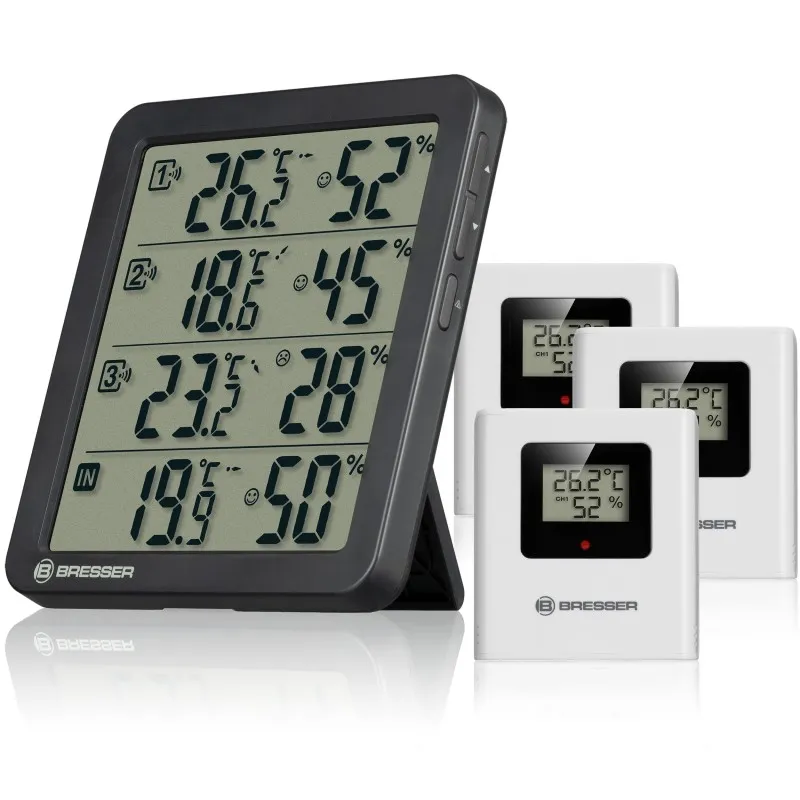 Bresser Quadro NV Termómetro e Higrómetro · Negro
