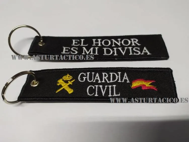 Llavero Guardia Civil ‘el Honor Es Mi Divisa’ Bordado de Tela