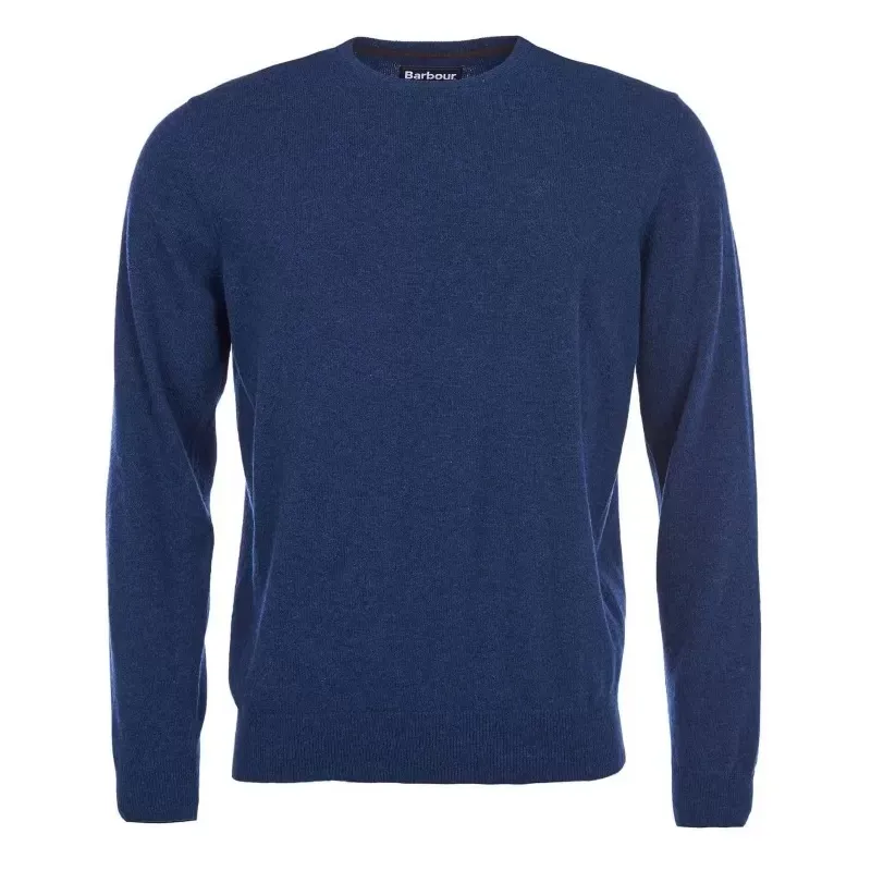 Barbour Essential Lambswool Crew Neck · Azul