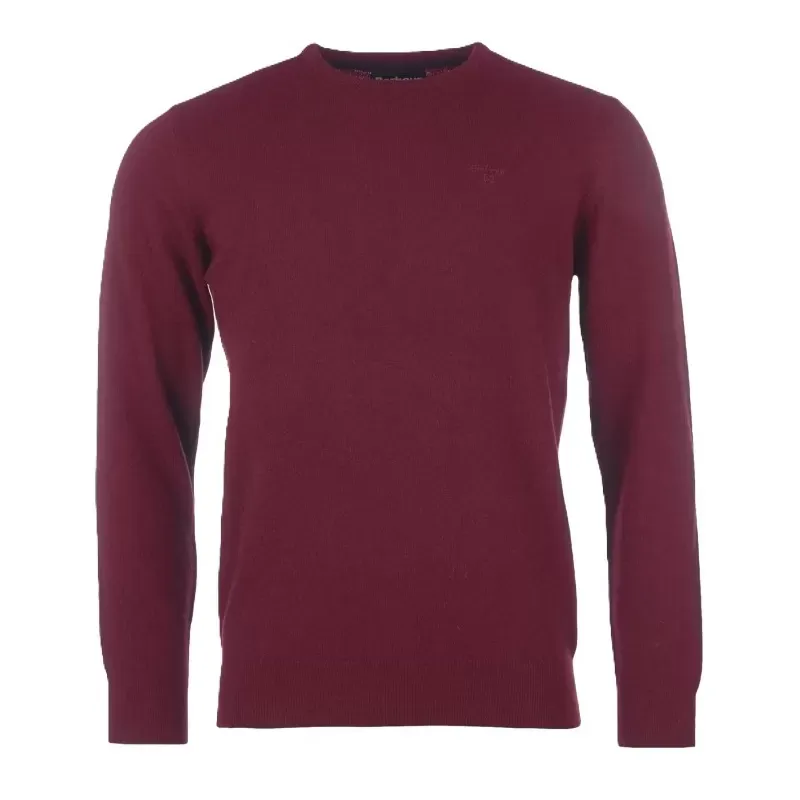 Barbour Essential Lambswool Crew Neck Maroon