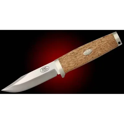 SK1L 3g JARL - Abedul Rizado - Guarda Alpaca -Funda CUERO - Fallkniven