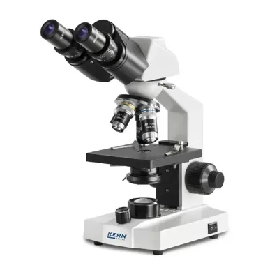 Microscopio de Luz Transmitida (Esuela) Binocular Achromat 4/10/40: WF10X18: 0,5W LED, Recharge - Kern Optics