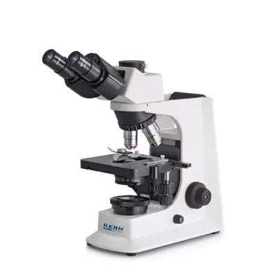 Microscopio de Luz Transmitida Trinocular Inf E-Plan 4/10/40/100: WF10X20: 3W LED - Kern Optics