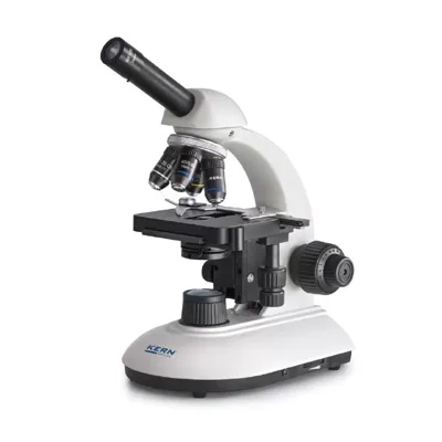 Microscopio de Luz Transmitida Monocular Achromat 4/10/40/100: WF10X18: 3W LED - Kern Optics