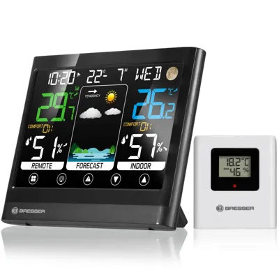 Estación Meteorológica en Color MeteoTemp BF con Pantalla Táctil - Bresser