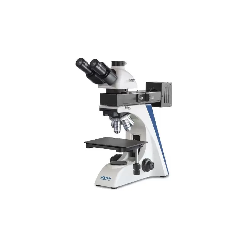 Kern Optics Microscopio Metalúrgico Trinocular Inf Plan 5/10/20/40: WF10X18: 50W HAL (IL)