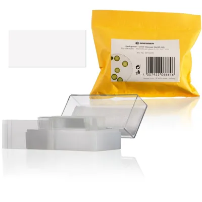 Cubreobjetos 24x50 mm Realizados en Vidrio Borosilicato - 100 Unidades - Bresser