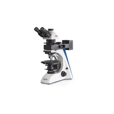 Microscopio de Polarización Trinocular Inf Plan 4/10/20/40/60: WF10X18: 100W HAL (IL) - Kern Optics