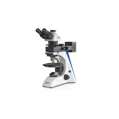 Microscopio de Polarización Trinocular Inf Plan 4/10/20/40: WF10X18: 100W HAL (IL) - Kern Optics