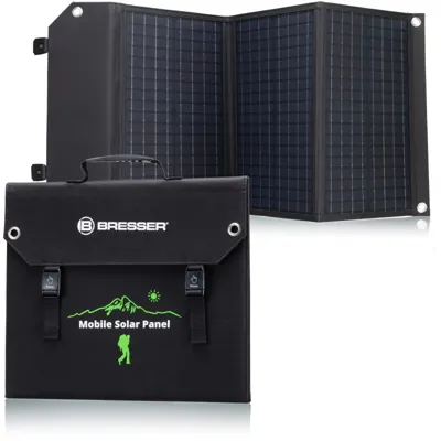 Cargador Solar Móvil de 60 W con Salida USB y DC - Bresser