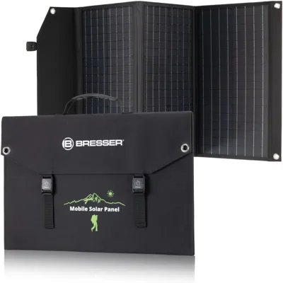 Cargador Solar Móvil de 90 Vatios con Salida USB y DC - Bresser