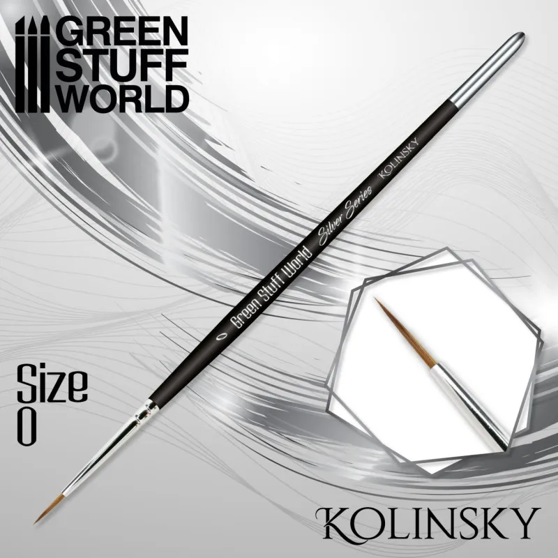 Green Stuff World Pincel Kolinsky Series 0 GSW · VSGun · Plata