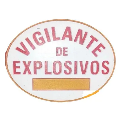 Placa de Pecho Vigilante de Explosivos PVC Velcro