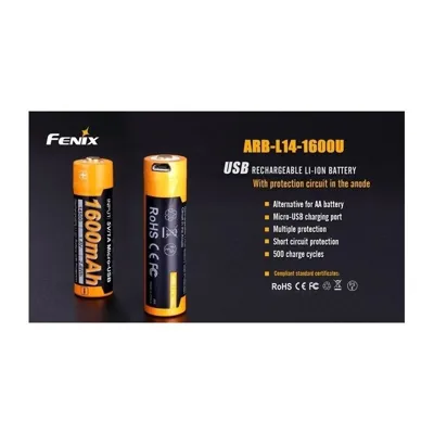 USB 1600 mAh Recargable Micro USB - Fenix Light
