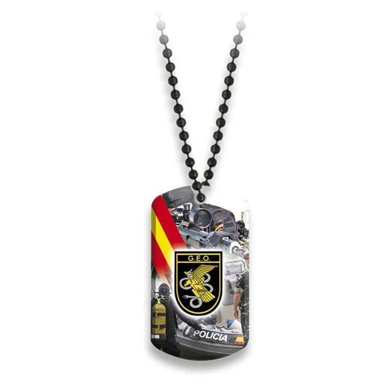Chapa Militar GEO con Cadena