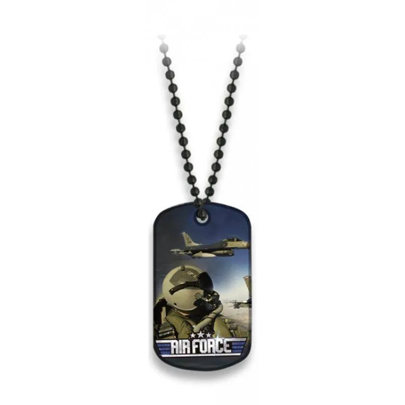 Chapa Militar AirForce con Cadena