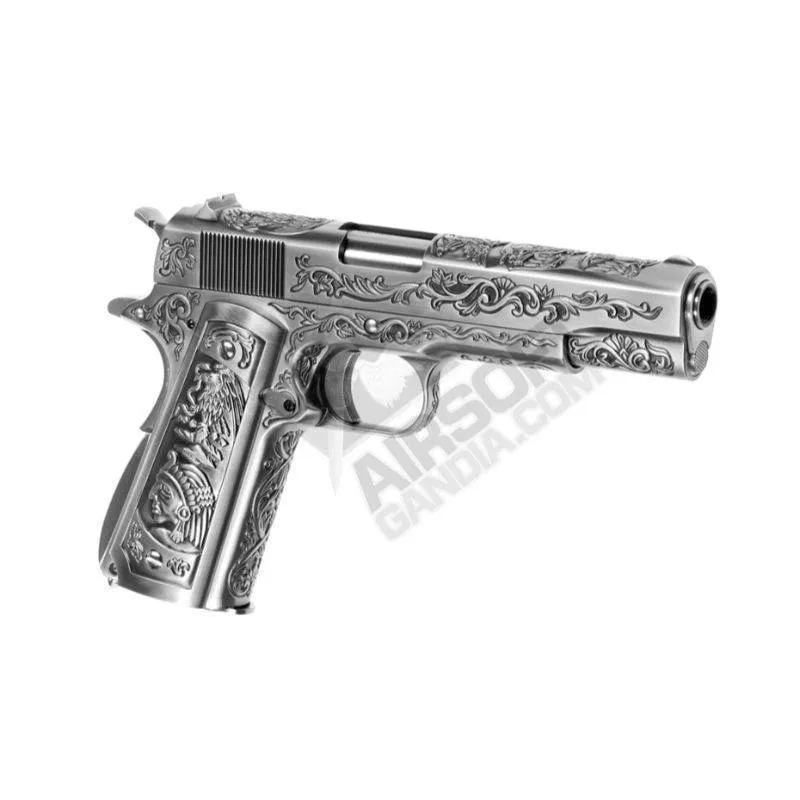 WE 1911 Classic Floral Pattern Pistol · Plata