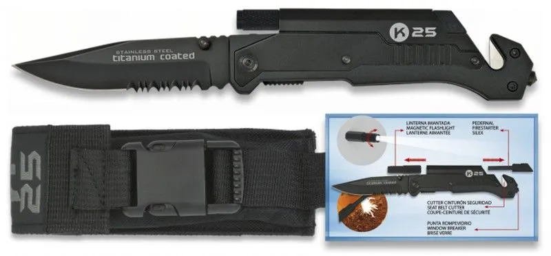 K25 Navaja Pedernal/Linterna. 9cm