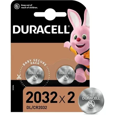 Pilas 2032 de Botón de Litio 3V, Pila CR2032 Blister 2 Unidades - Duracell