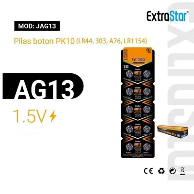 Pilas Boton AG13 LR44/357 - ExtraStar