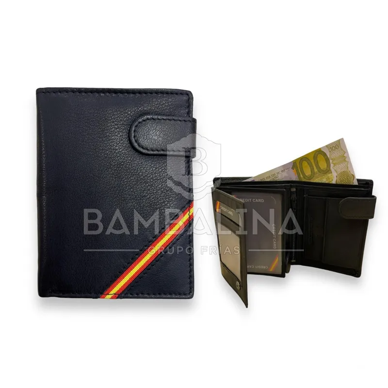 Cartera Piel Bandera Diagonal Broche