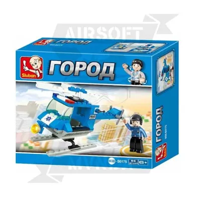 Helicoptero Police Town 86 Bloques Sluban - SRC