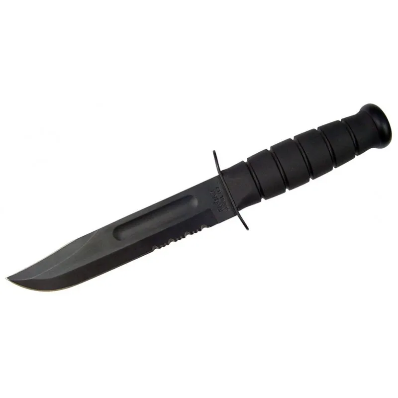 USA Fighting Knife Serrated · Negro
