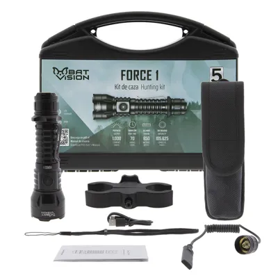 Force 1 1000 Lumens Recargable Kit Caza - BAT VISION